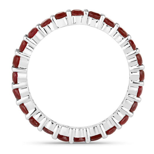 1.63 Carat Genuine Ruby 14K White Gold Ring