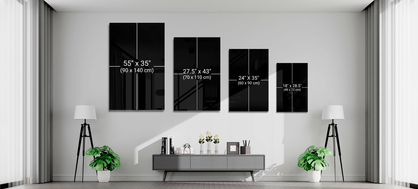Brown Circle And Teal Capsule Forms Glass Wall Art
