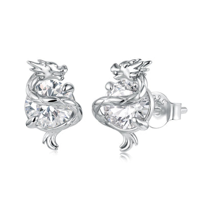 925 Sterling Silver White Gold Plated CZ Pavé Set 1.2 x 0.7 cm Earrings for Women