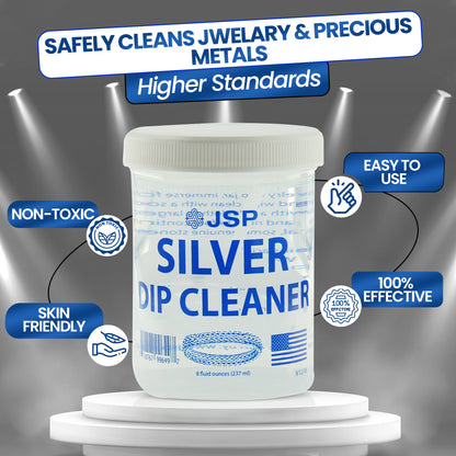 Limpiador de plata esterlina JSP, removedor de manchas para joyas de 925, solución de limpieza, 236 ml