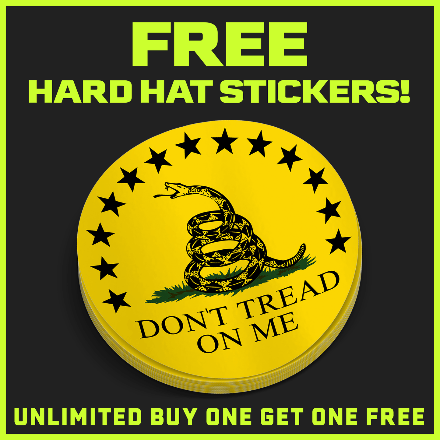Don't tread On Me Hard Hat Decal — photo 2 of 2