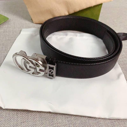 GUCCI Embellished coated-canvas and leather belt 'Black'