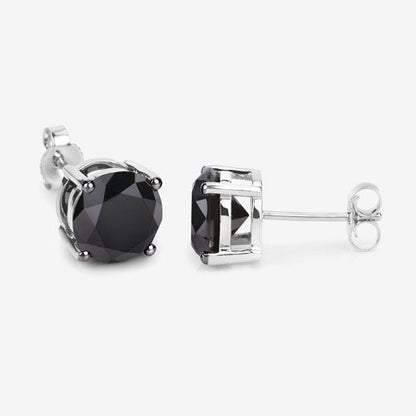 4.81 Carat Genuine Black Diamond 14K White Gold Earrings