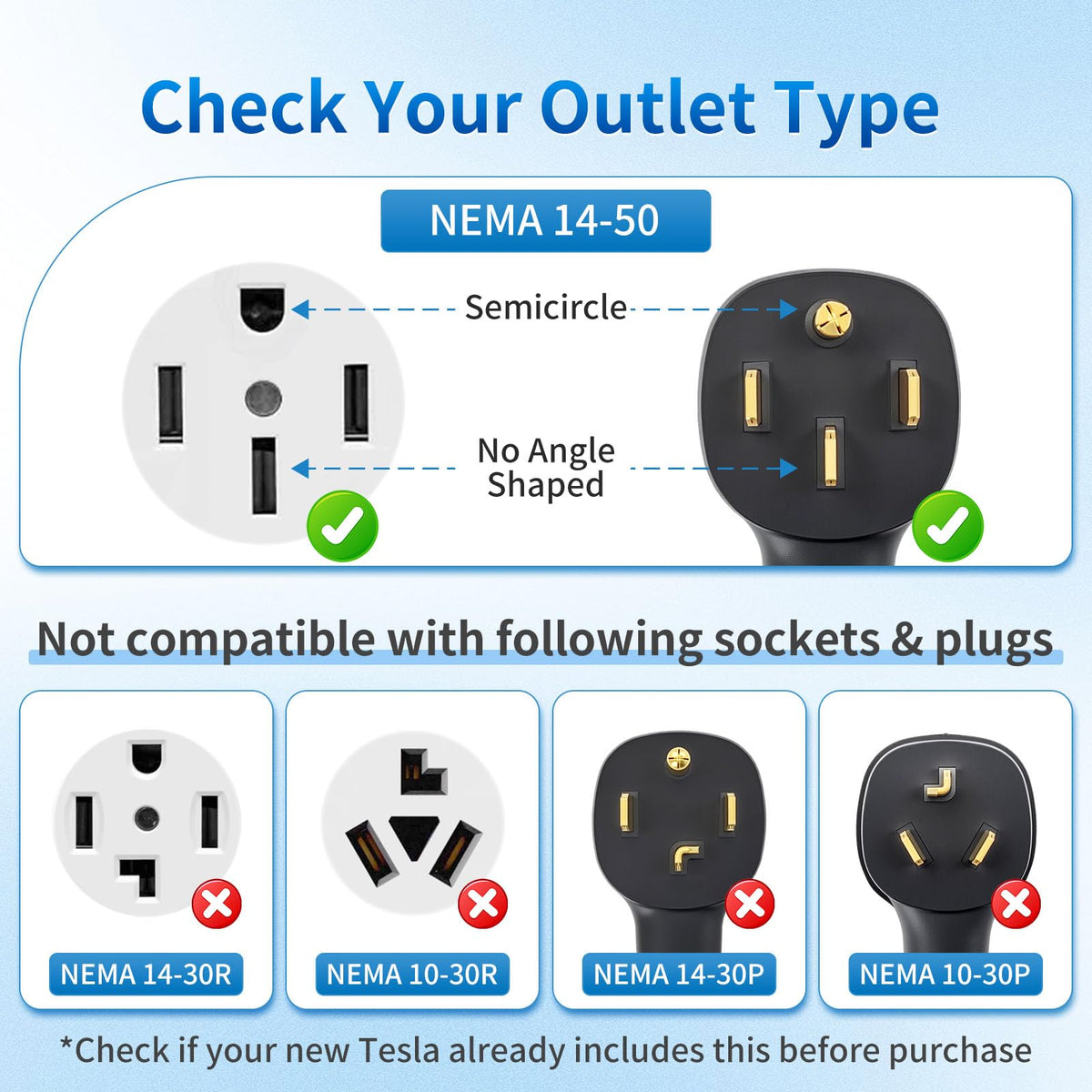 WenStorm NEMA 14-50P Adapter for Tesla Gen 2 Mobile Connector
