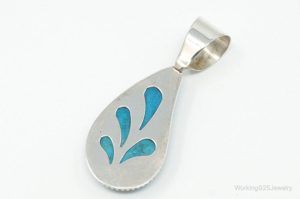Vintage Desert Rose Trading Co Large Turquoise Sterling Silver Pendant