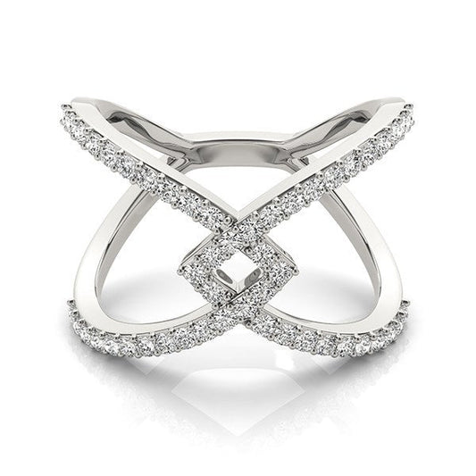 14k White Gold Fancy Entwined Design Diamond Ring (1/2 cttw) — photo 2 of 8