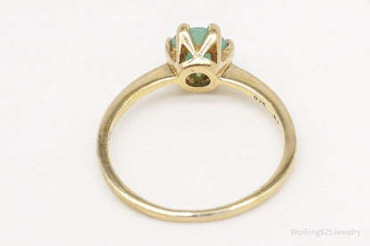 Vintage Green Jade Ring – Gold Vermeil over Sterling Silver (Size 7.25)
