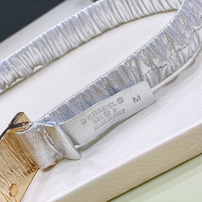 Chanel Women Logo Banding Belt 'White'