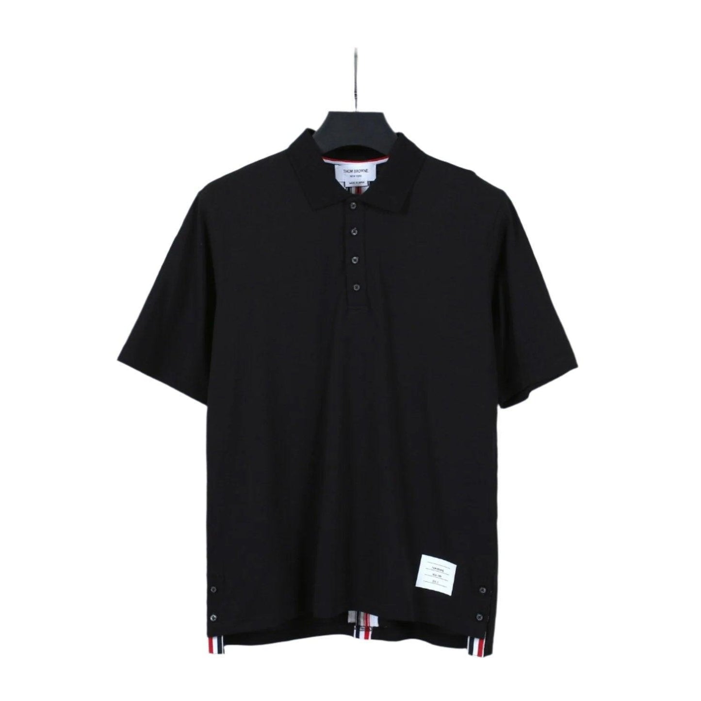 Thom Browne Black T-Shirt with Collar