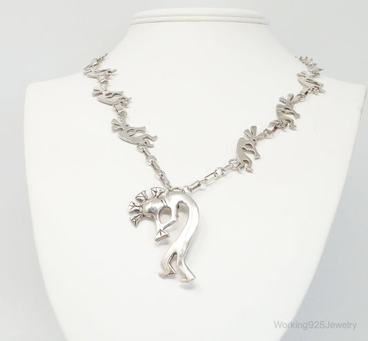Vintage Native America GSNM Dancing Kokopelli Sterling Silver Necklace — photo 1 of 10
