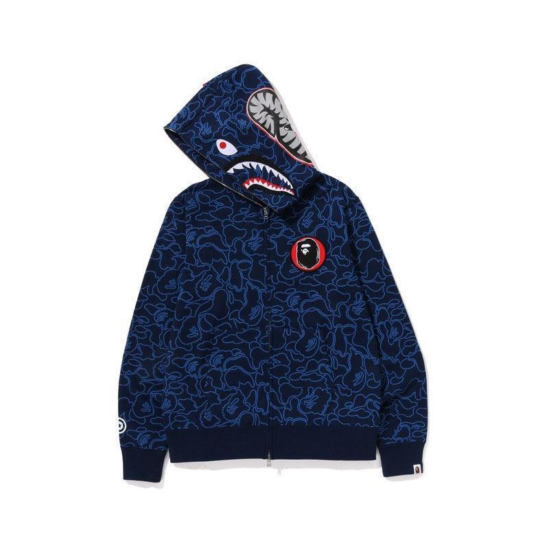 BAPE Line Camo Shark Full Zip Hoodie A Bathing Ape 'Navy'