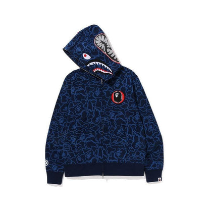 BAPE Line Camo Shark Full Zip Hoodie A Bathing Ape 'Navy'