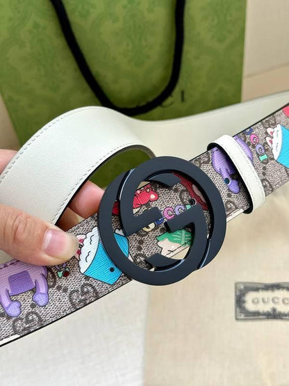 GUCCI Cartoon Print Logo Belt 'Multicolor'