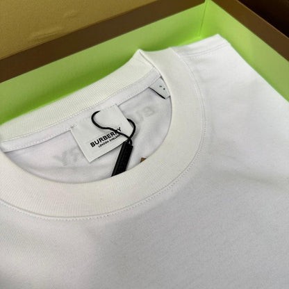 Burberry T-Shirt Without Collar 'White & Beige' - Luxury Casual Elegance