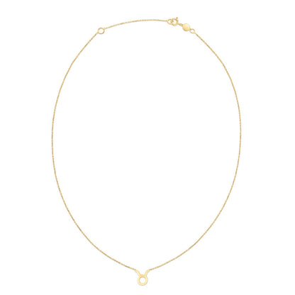 14K Yellow Gold Taurus Necklace
