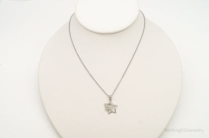Designer Ryze Cubic Zirconia Stars Sterling Silver Necklace