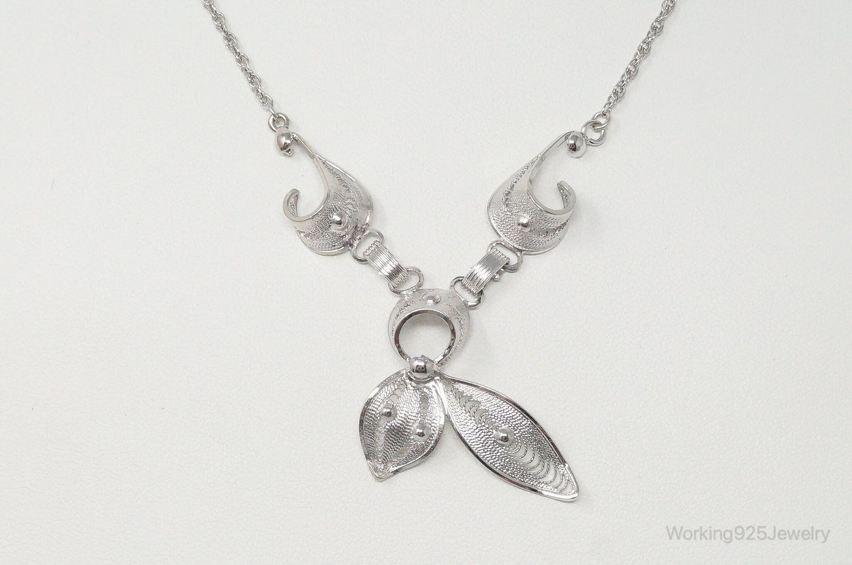 Vintage Joseph Esposito Filigree Sterling Silver Necklace