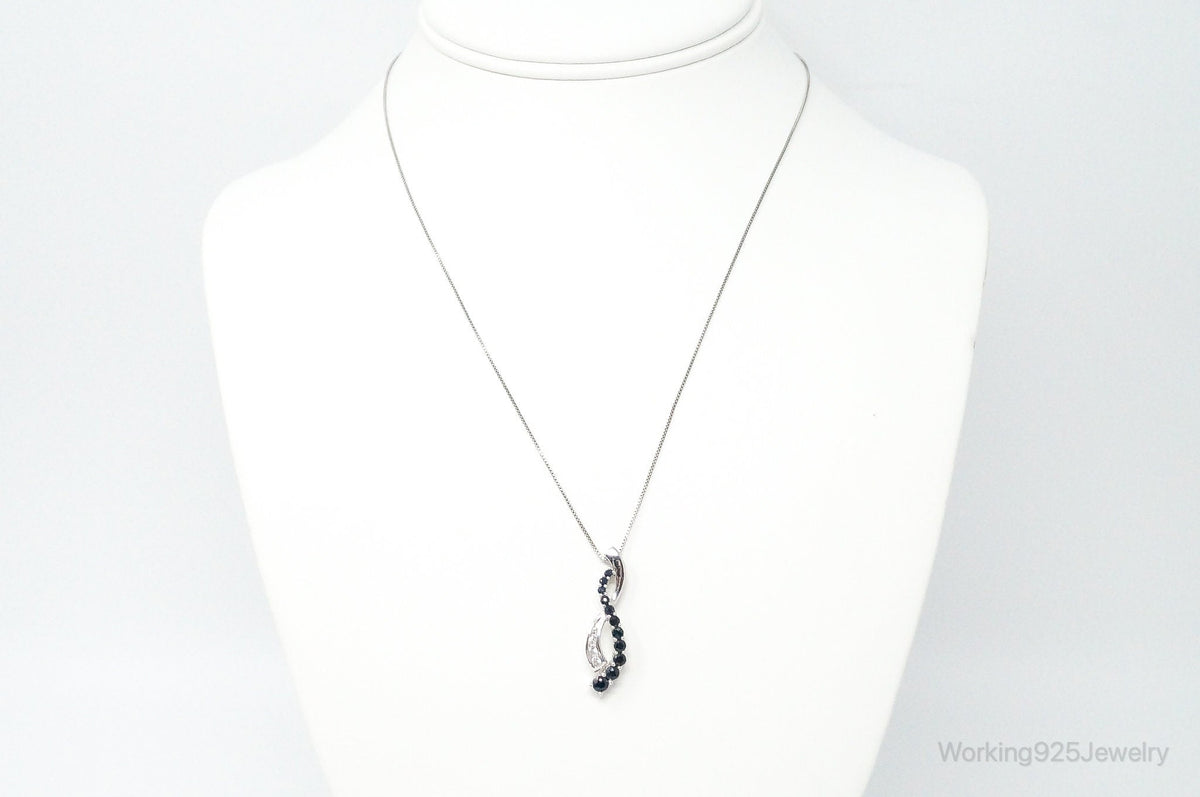 Designer Alwand Vahan Sapphire Cubic Zirconia Sterling Silver Necklace
