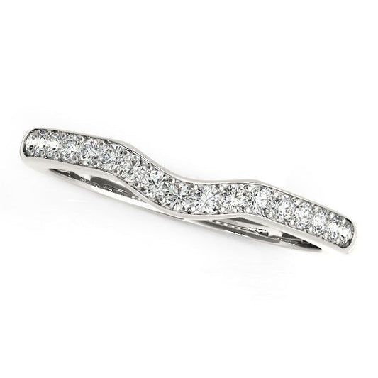 14k White Gold Curved Style Wedding Ring (1/4 cttw) — photo 1 of 2