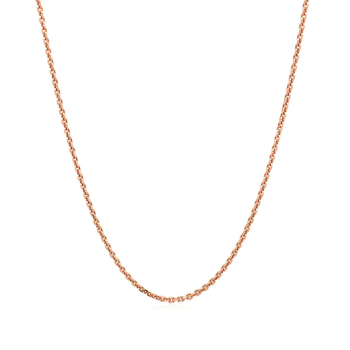 14k Rose Gold Diamond Cut Cable Link Chain 1.3mm