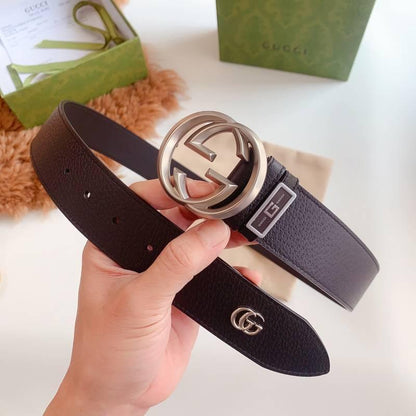 GUCCI Embellished coated-canvas and leather belt 'Black'