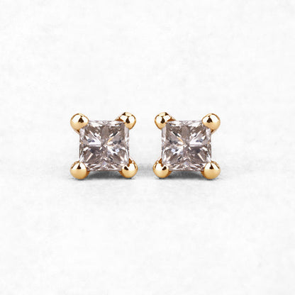 0.31 Carat Genuine Champagne Diamond 14K Yellow Gold Earrings (I1-I2)