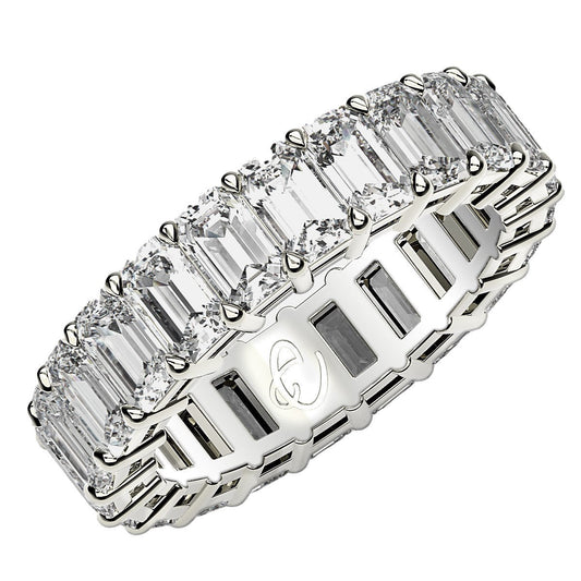 Emerald Cut Lab Grown Diamond Eternity Ring in 14k White Gold (6 cttw FG/VS2) — photo 1 of 10