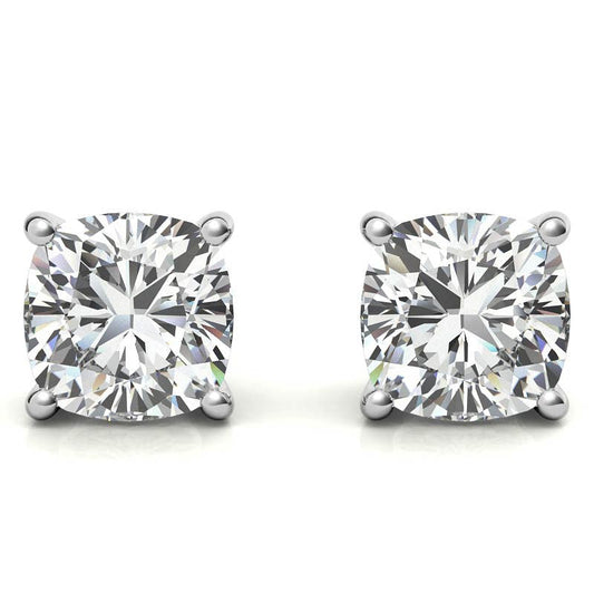 1 CTW Lab-Grown Diamond Stud Earrings - G/VS Clarity - 14k Gold Over Sterling Silver - White or Yellow Gold Option
