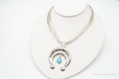Vintage Western Designer Carolyn Pollack Turquoise Sterling Silver Necklace
