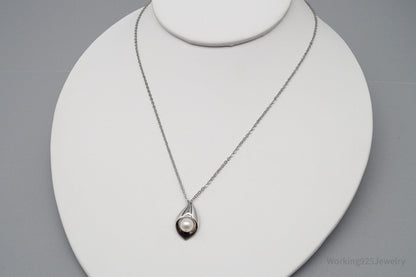 Vintage Pearl Sterling Silver Necklace - 16"