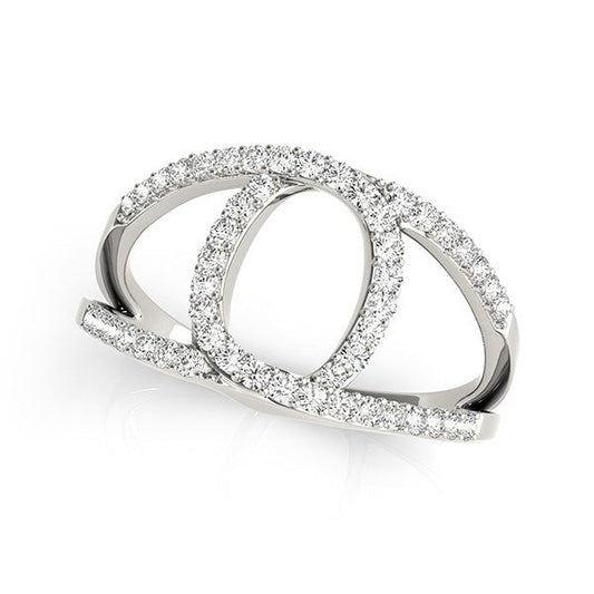 14k White Gold Diamond Loop Style Dual Band Ring (1/2 cttw) — photo 1 of 8