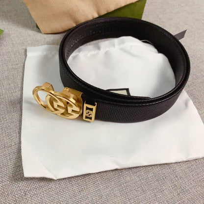 GUCCI Embellished coated-canvas and leather belt 'Black'