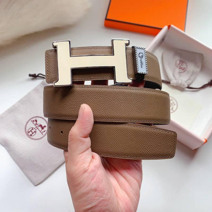 Hermes Men Beige Buckle Belt 'Brown'