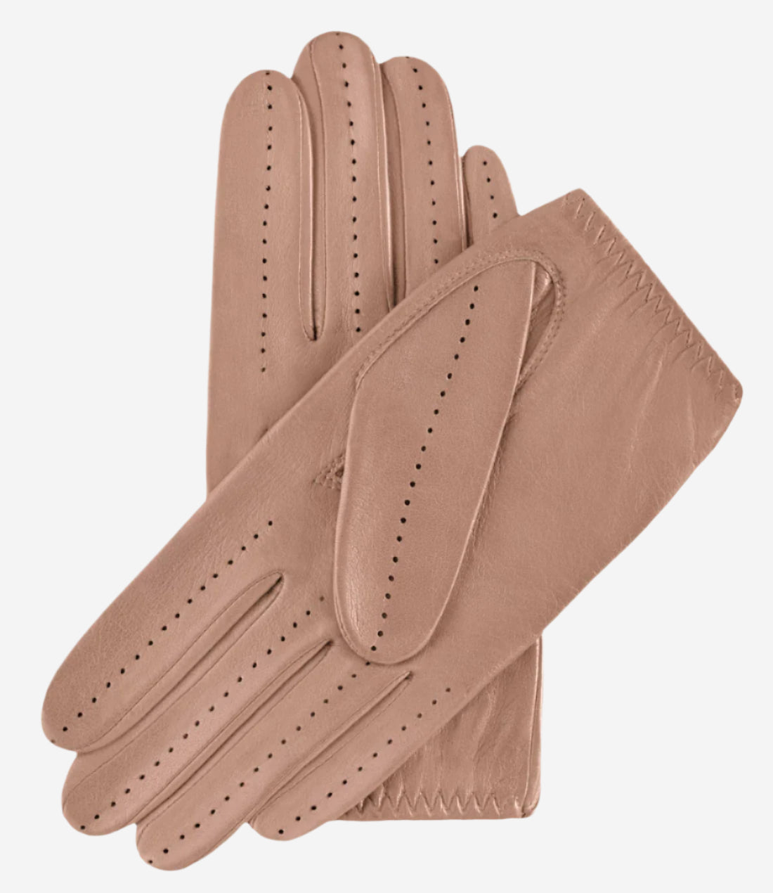 Alessa (beige) - Classic Italian lambskin leather driving gloves — photo 2 of 8