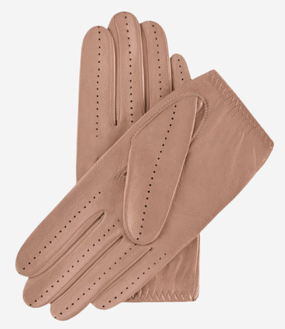 Alessa (beige) - Classic Italian lambskin leather driving gloves — photo 2 of 8