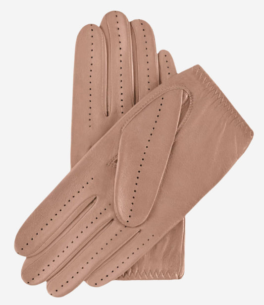 Alessa (beige) - Classic Italian lambskin leather driving gloves — photo 2 of 8