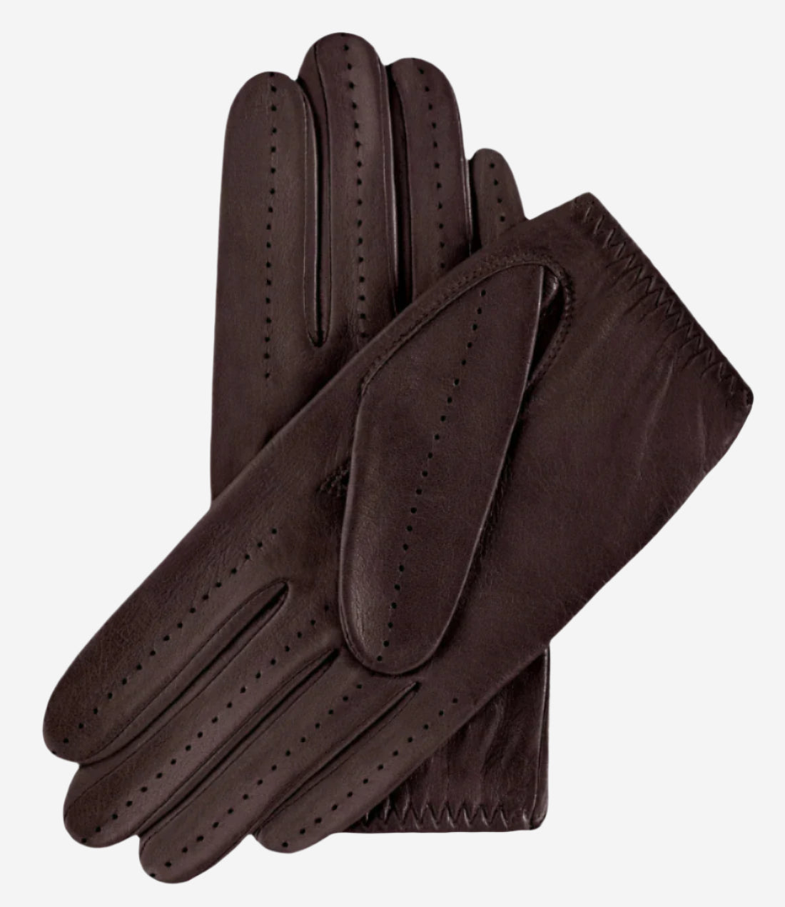 Alessa (darkbrown) - Classic Italian lambskin leather driving gloves — photo 2 of 10