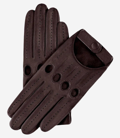 Alessa (darkbrown) - Classic Italian lambskin leather driving gloves — photo 1 of 10