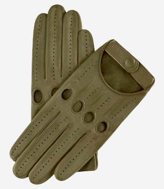 Alessa (olive) - Classic Italian lambskin leather driving gloves — photo 1 of 7