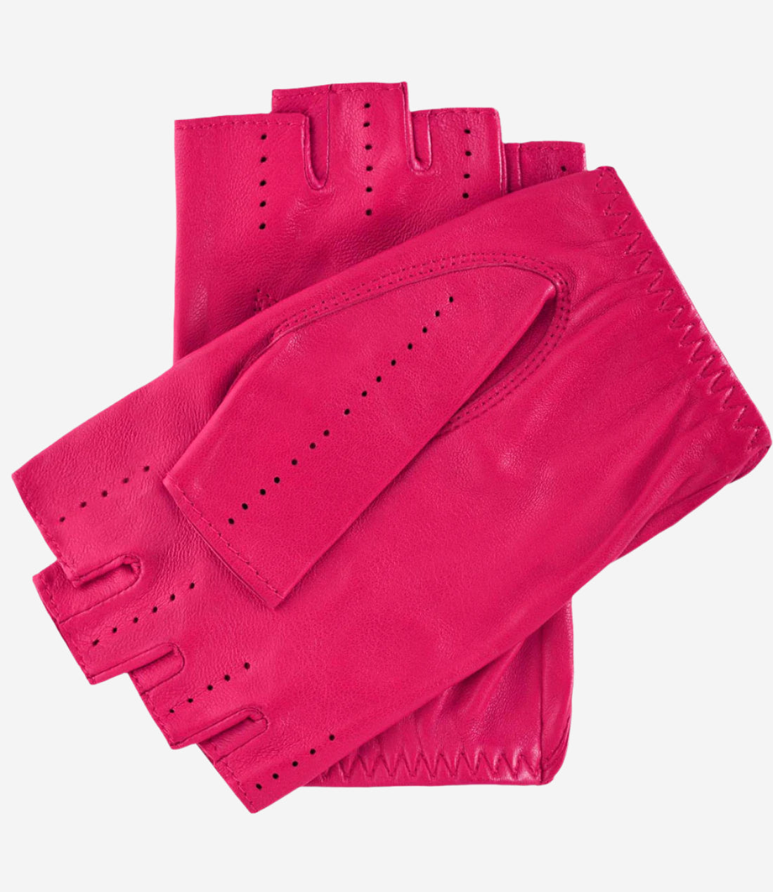 Rossana (fuschia) - Italian fingerless lambskin leather driving gloves — photo 2 of 8