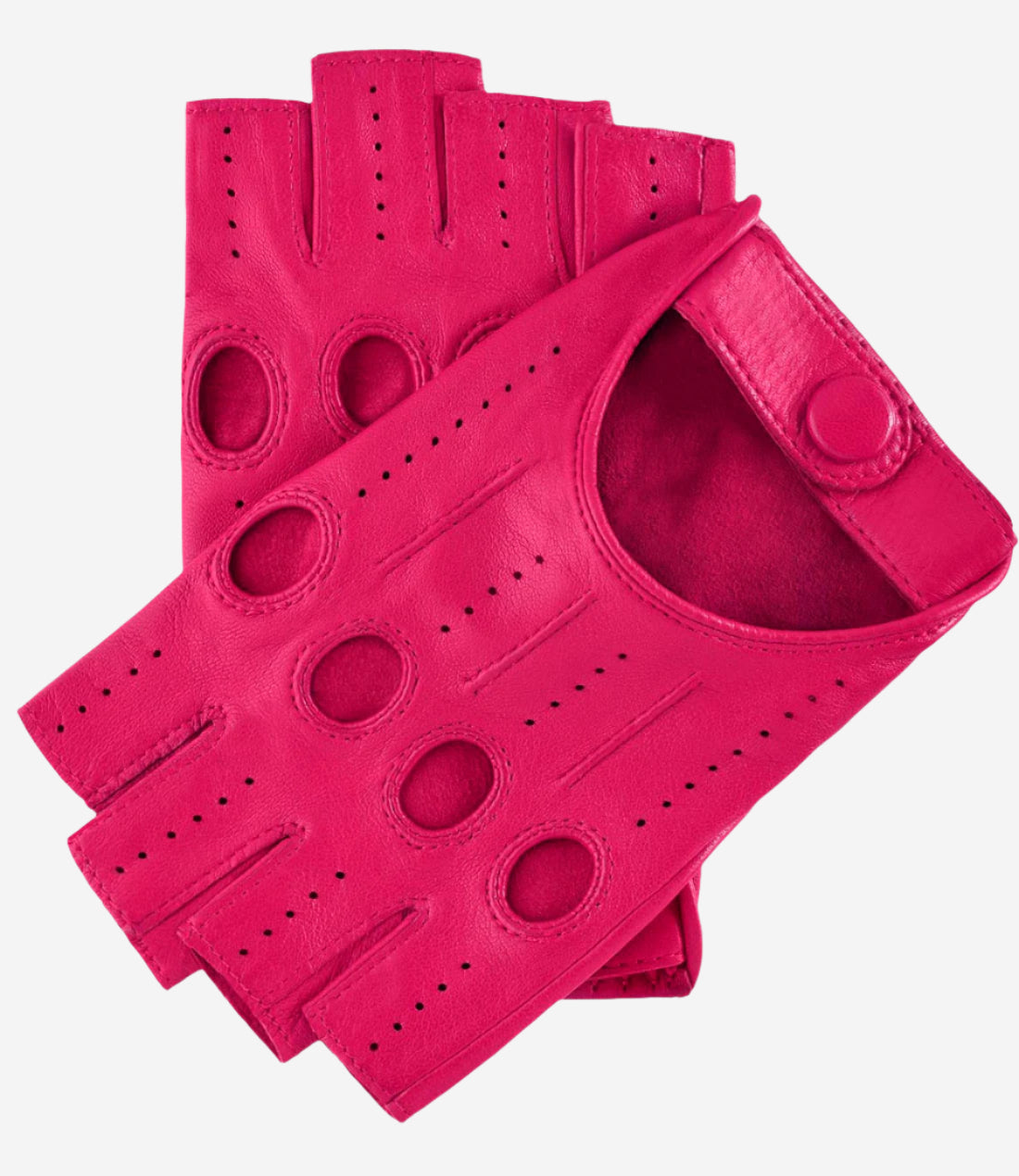 Rossana (fuschia) - Italian fingerless lambskin leather driving gloves — photo 1 of 8