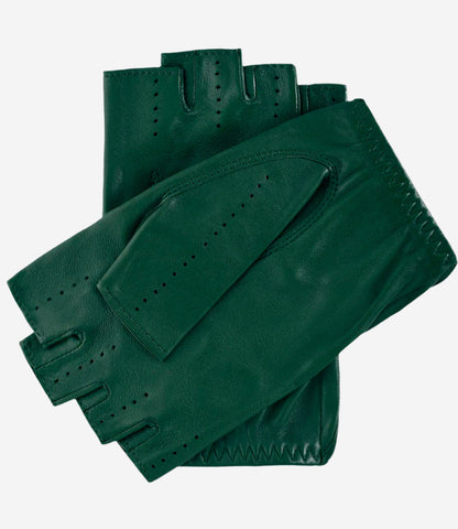 Rossana (hunter) - Italian fingerless lambskin leather driving gloves — photo 2 of 8