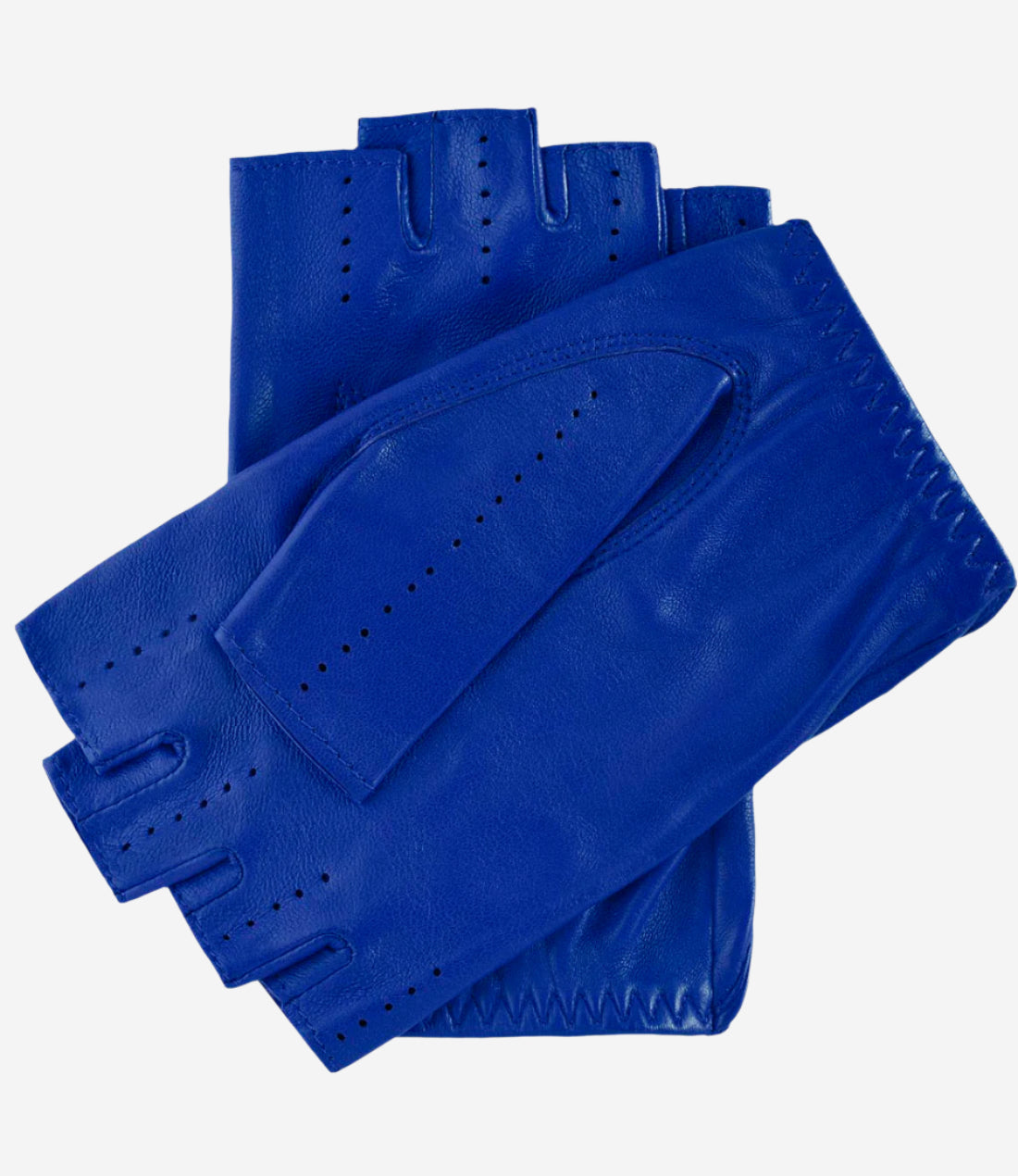 Rossana (rylblue) - Italian fingerless lambskin leather driving gloves — photo 2 of 8