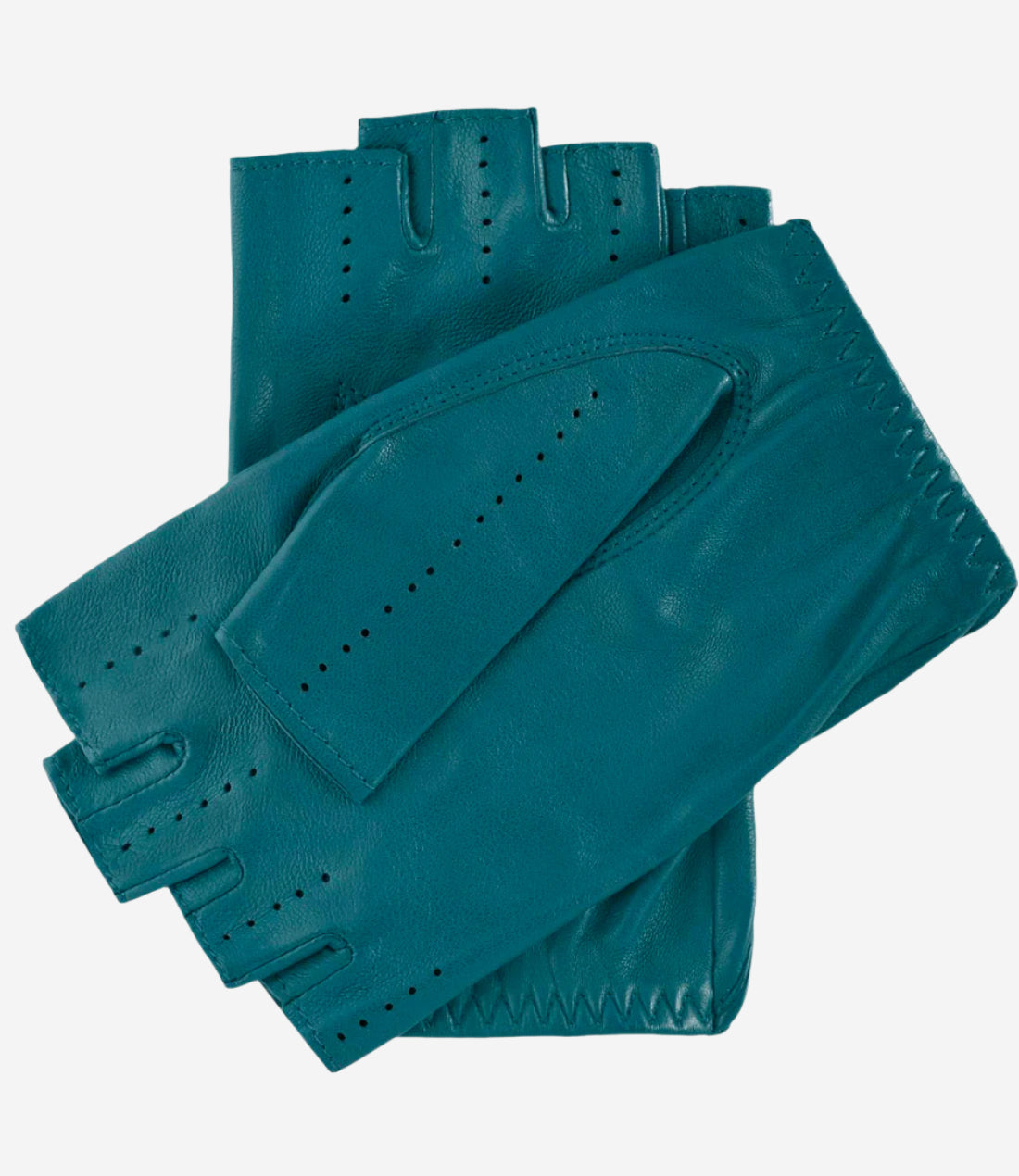 Rossana (sage) - Italian fingerless lambskin leather driving gloves — photo 2 of 8