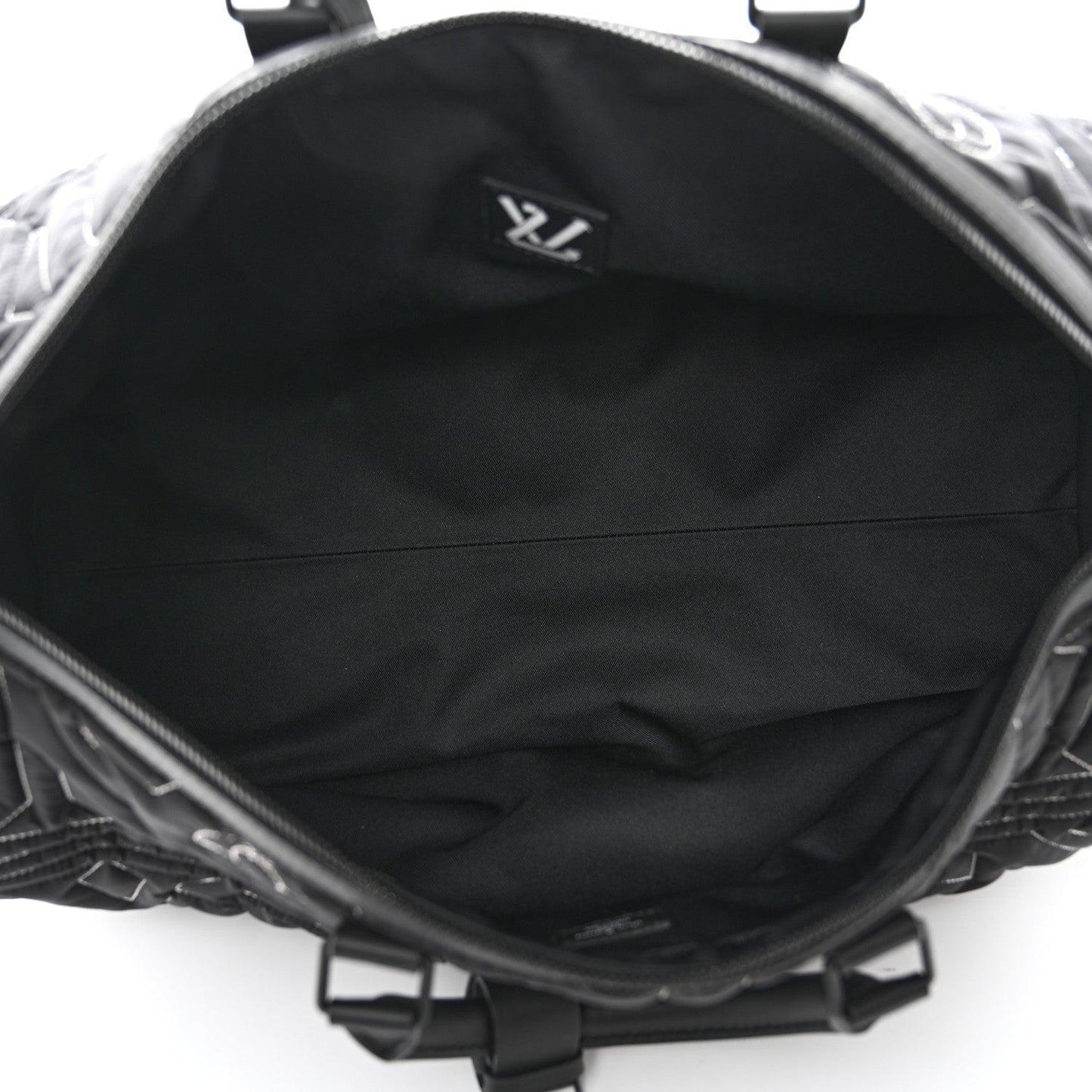 Louis Vuitton Nylon Embroidered Keepall Bandouliere 50 Black