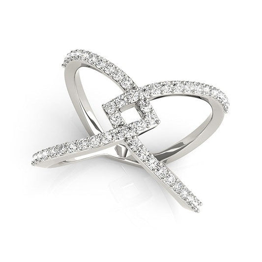 14k White Gold Fancy Entwined Design Diamond Ring (1/2 cttw) — photo 1 of 8