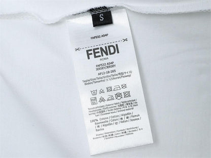 Fendi T-Shirt without Collar 'White & Black'