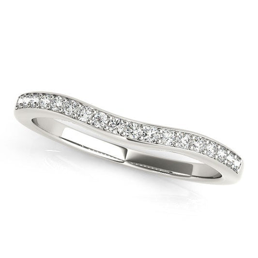 14k White Gold Channel Curved Diamond Wedding Band (1/4 cttw) — photo 1 of 2