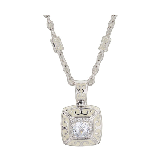 Enamel Engagement — Framed Crystal Pendant