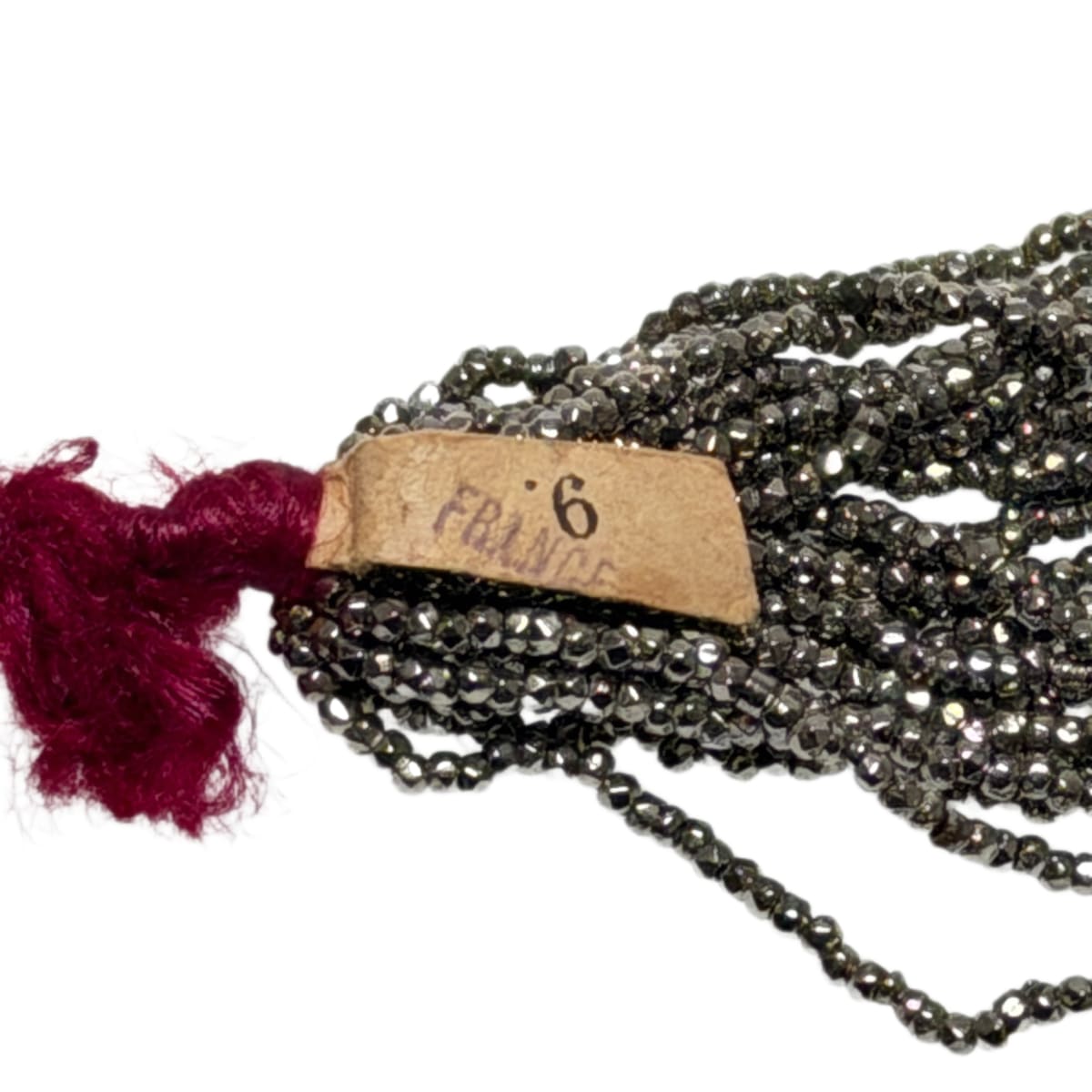 Antique French Steel Cut Beads - Rare Gunmetal Faceted 1.85mm - Vintage Hank